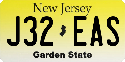 NJ license plate J32EAS