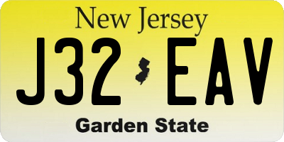 NJ license plate J32EAV