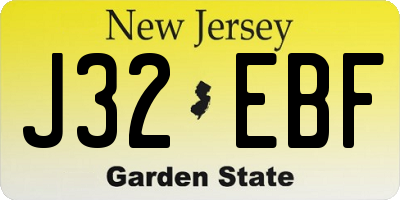 NJ license plate J32EBF