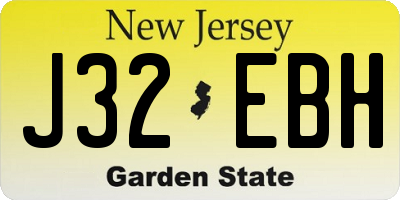 NJ license plate J32EBH
