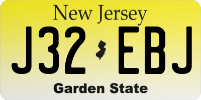 NJ license plate J32EBJ