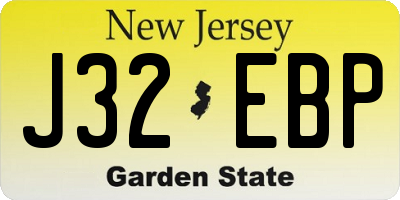 NJ license plate J32EBP