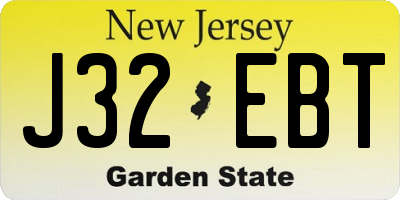 NJ license plate J32EBT