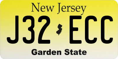 NJ license plate J32ECC