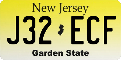 NJ license plate J32ECF