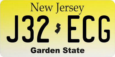 NJ license plate J32ECG