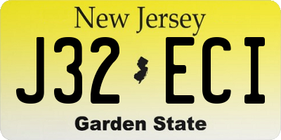 NJ license plate J32ECI