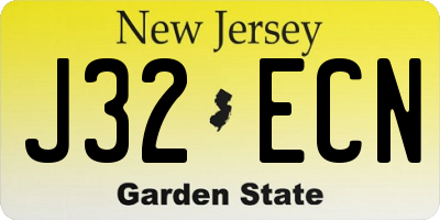 NJ license plate J32ECN