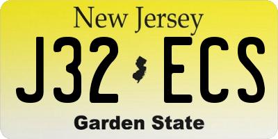 NJ license plate J32ECS