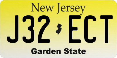 NJ license plate J32ECT