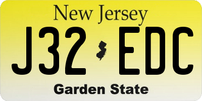 NJ license plate J32EDC