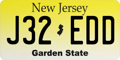NJ license plate J32EDD