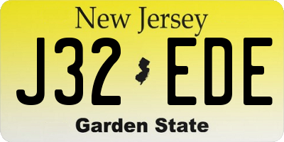NJ license plate J32EDE