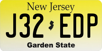 NJ license plate J32EDP