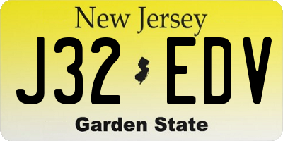 NJ license plate J32EDV