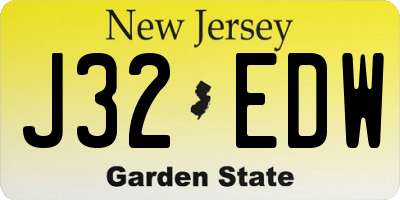 NJ license plate J32EDW