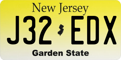 NJ license plate J32EDX