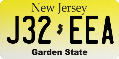 NJ license plate J32EEA