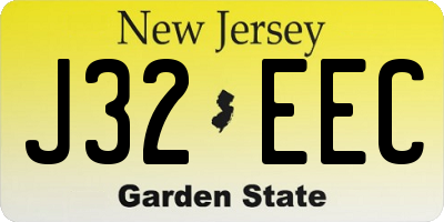 NJ license plate J32EEC
