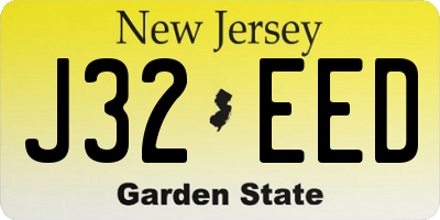 NJ license plate J32EED
