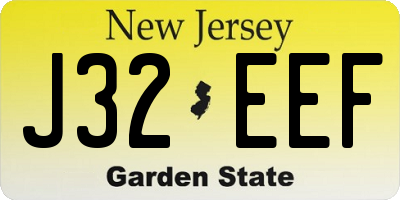 NJ license plate J32EEF