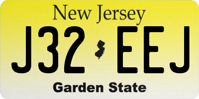 NJ license plate J32EEJ