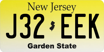 NJ license plate J32EEK