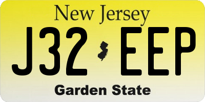 NJ license plate J32EEP