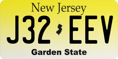 NJ license plate J32EEV