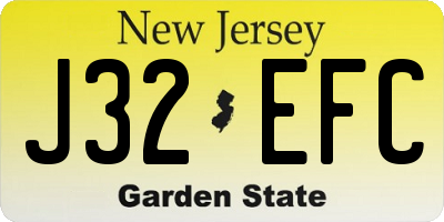 NJ license plate J32EFC