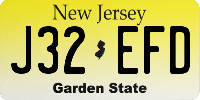 NJ license plate J32EFD