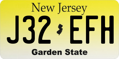 NJ license plate J32EFH