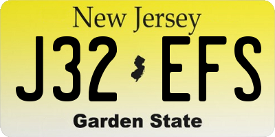 NJ license plate J32EFS