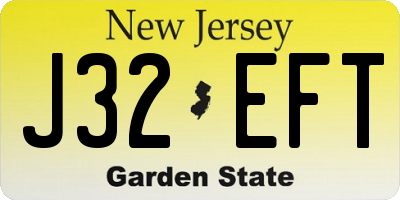 NJ license plate J32EFT