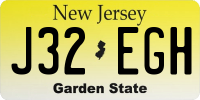 NJ license plate J32EGH