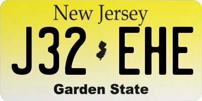NJ license plate J32EHE