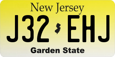 NJ license plate J32EHJ