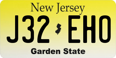 NJ license plate J32EHO