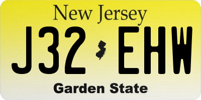 NJ license plate J32EHW