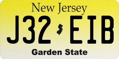 NJ license plate J32EIB