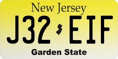 NJ license plate J32EIF