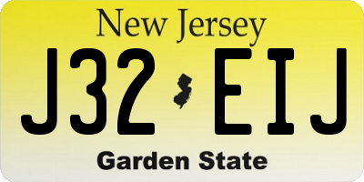 NJ license plate J32EIJ