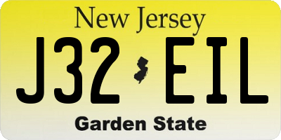 NJ license plate J32EIL