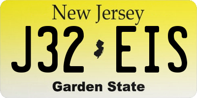 NJ license plate J32EIS