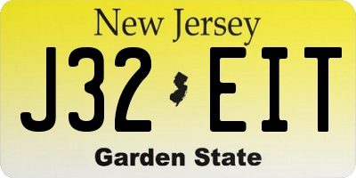 NJ license plate J32EIT