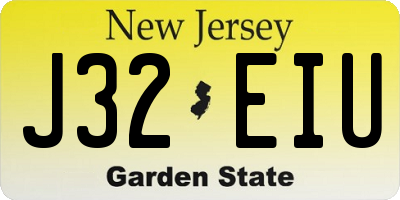 NJ license plate J32EIU