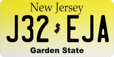 NJ license plate J32EJA