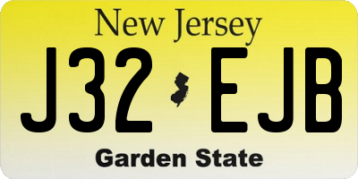 NJ license plate J32EJB