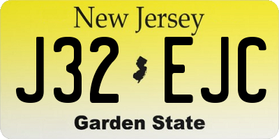 NJ license plate J32EJC
