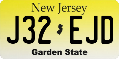 NJ license plate J32EJD